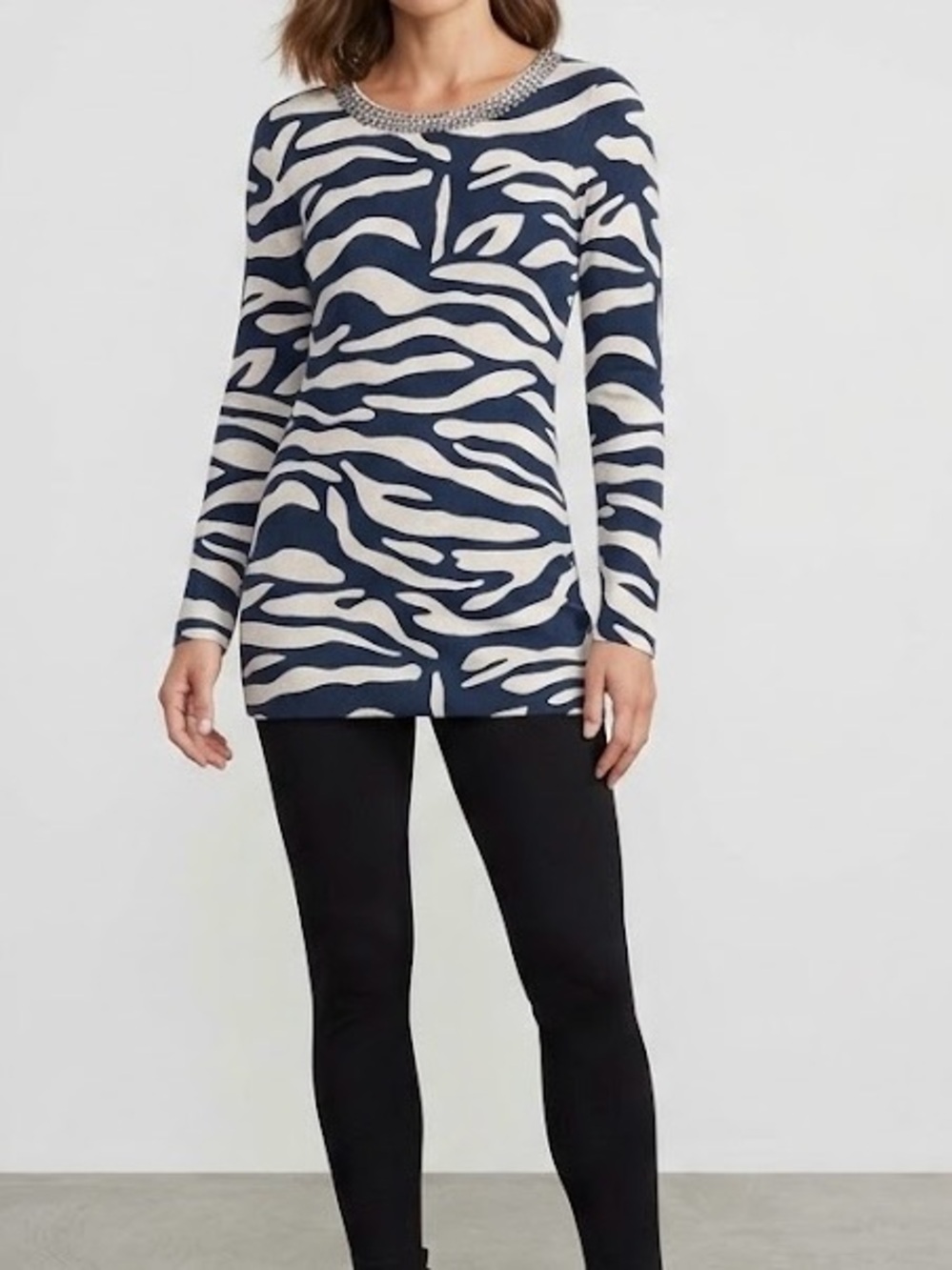 INC International Concepts Zebra Print Tunic in Black and White
